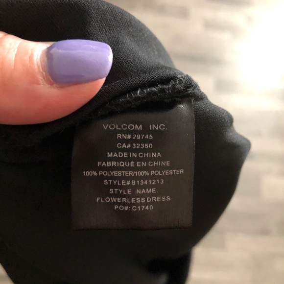 Volcom Black Flower Print Fit & Flare Mini Dress S - Picture 10 of 10